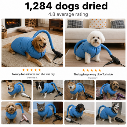 FurFlow™ Pet Drying Bag - Quick Dry Suit for Cats & Dogs