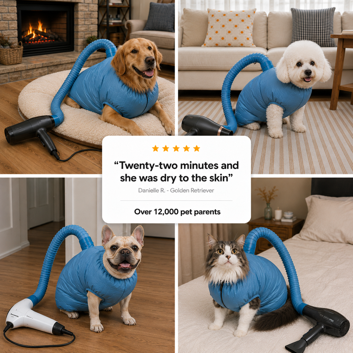 FurFlow™ Pet Drying Bag - Quick Dry Suit for Cats & Dogs